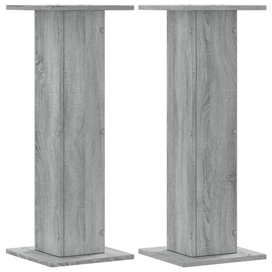 Speakerstandaards 2 st 30x30x80 cm bewerkt hout grijs sonoma 2