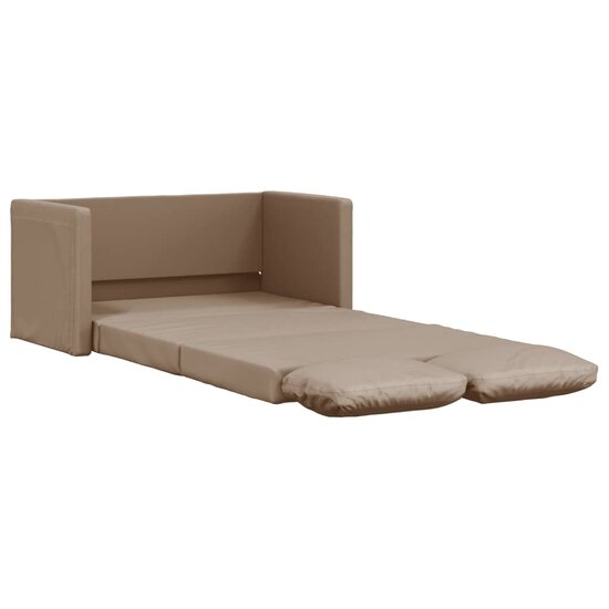 Slaapbank vloermodel 2-in-1 112x174x55 cm kunstleer cappuccino 2