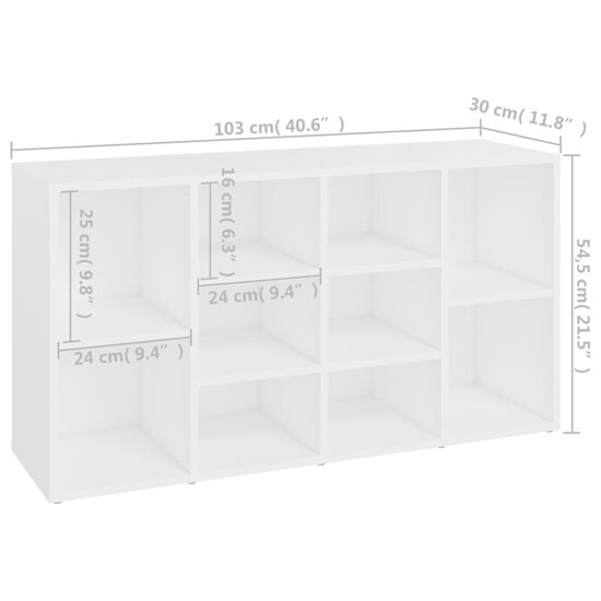 Schoenenbank 103x30x54,5 cm bewerkt hout wit 7