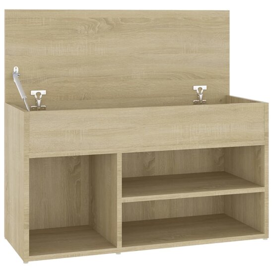 Schoenenbank 80x30x45 cm bewerkt hout sonoma eikenkleurig 7