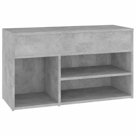 Schoenenbank 80x30x45 cm bewerkt hout betongrijs 2