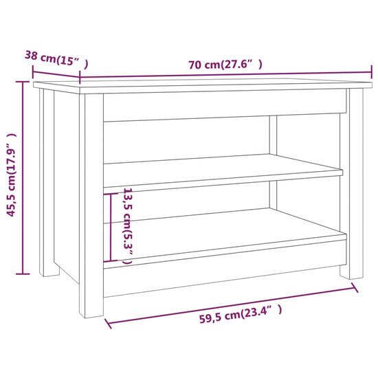 Schoenenbank 70x38x45,5 cm massief grenenhout 7