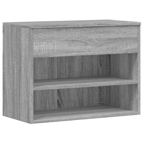 Schoenenbank 60x30x45 cm bewerkt hout grijs sonoma eikenkleurig 2