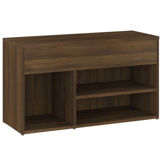 Schoenenbank 80x30x45 cm bewerkt hout bruin eikenkleur 5