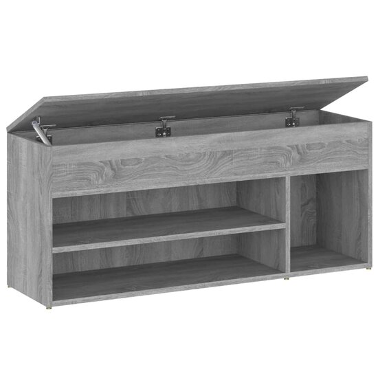 Schoenenbank 105x30x45 cm bewerkt hout grijs sonoma eikenkleur 2