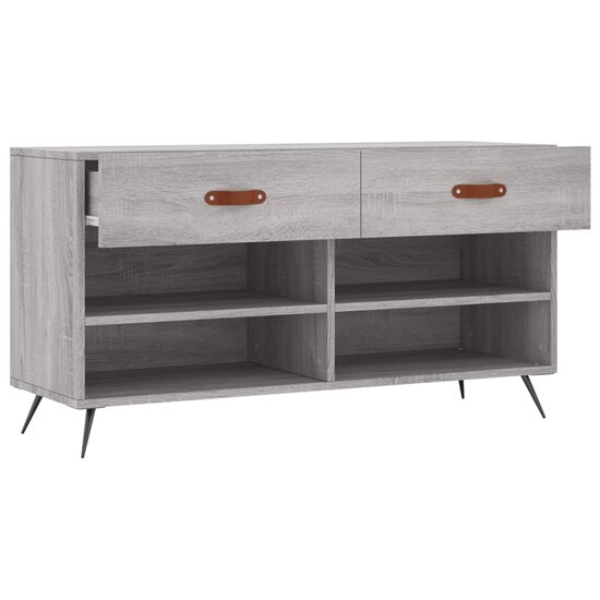 Schoenenbank 102x35x55 cm bewerkt hout grijs sonoma eikenkleur 5