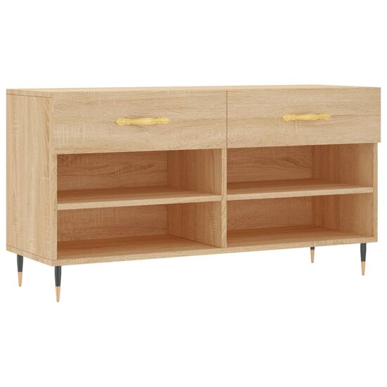 Schoenenbank 102x35x55 cm bewerkt hout sonoma eikenkleurig 2