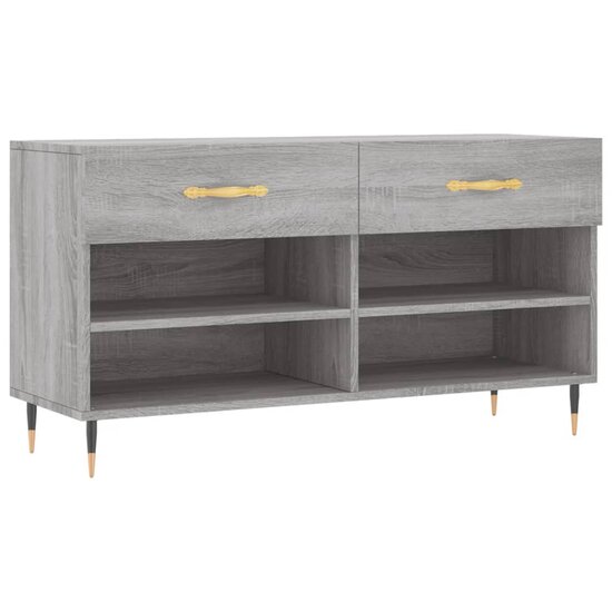 Schoenenbank 102x35x55 cm bewerkt hout grijs sonoma eikenkleur 2