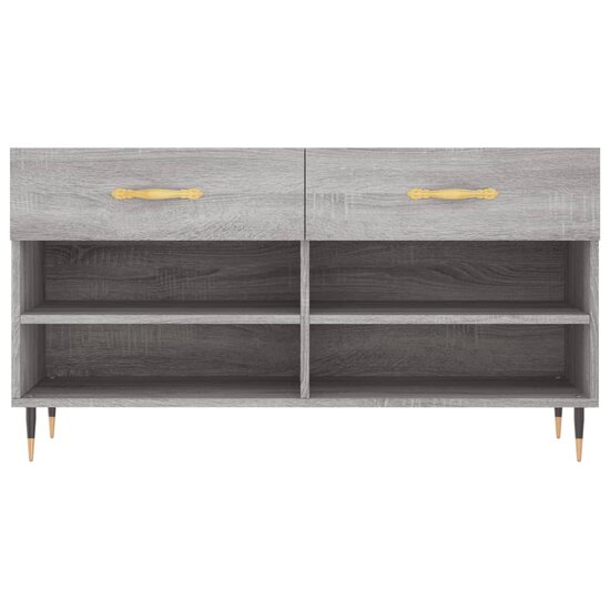 Schoenenbank 102x35x55 cm bewerkt hout grijs sonoma eikenkleur 6