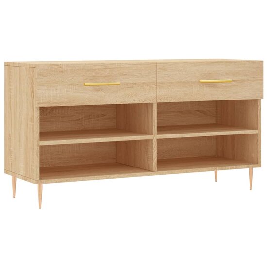 Schoenenbank 102x35x55 cm bewerkt hout sonoma eikenkleurig 2