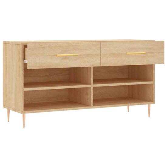 Schoenenbank 102x35x55 cm bewerkt hout sonoma eikenkleurig 5