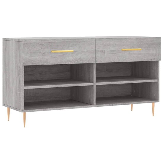 Schoenenbank 102x35x55 cm bewerkt hout grijs sonoma eikenkleur 2