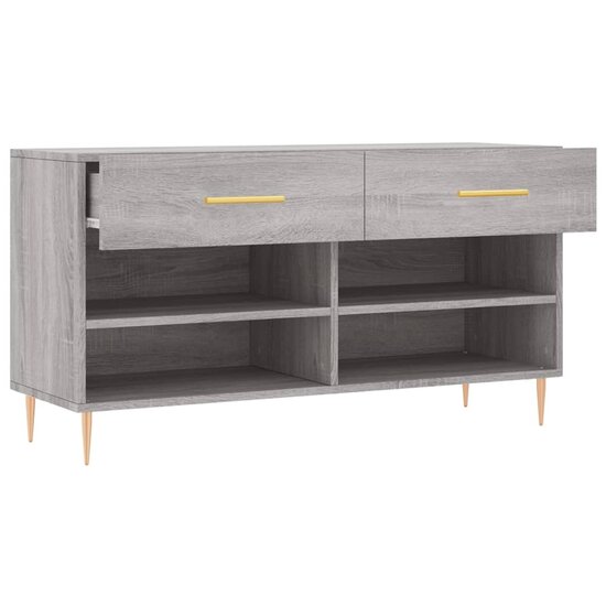 Schoenenbank 102x35x55 cm bewerkt hout grijs sonoma eikenkleur 5