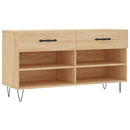 Schoenenbank 102x35x55 cm bewerkt hout sonoma eikenkleurig 2