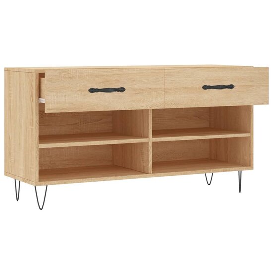 Schoenenbank 102x35x55 cm bewerkt hout sonoma eikenkleurig 5