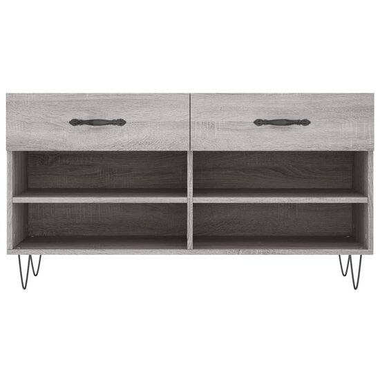 Schoenenbank 102x35x55 cm bewerkt hout grijs sonoma eikenkleur 6