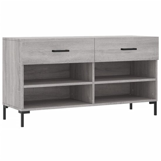 Schoenenbank 102x35x55 cm bewerkt hout grijs sonoma eikenkleur 2