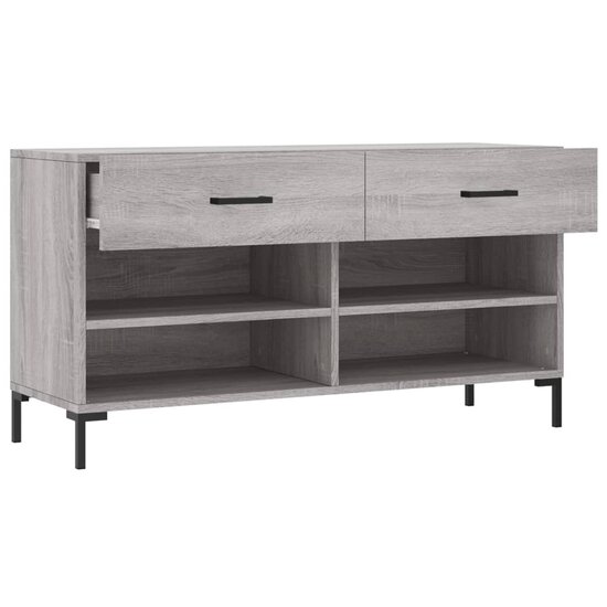 Schoenenbank 102x35x55 cm bewerkt hout grijs sonoma eikenkleur 5