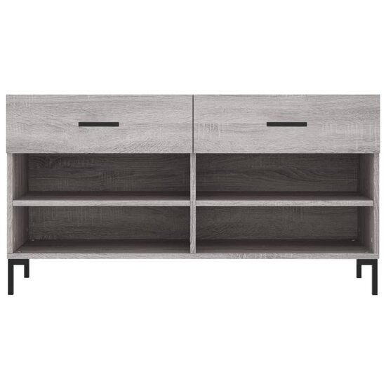 Schoenenbank 102x35x55 cm bewerkt hout grijs sonoma eikenkleur 6