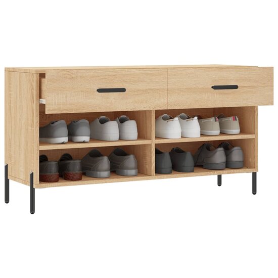 Schoenenbank 102x35x55 cm bewerkt hout sonoma eikenkleurig 4