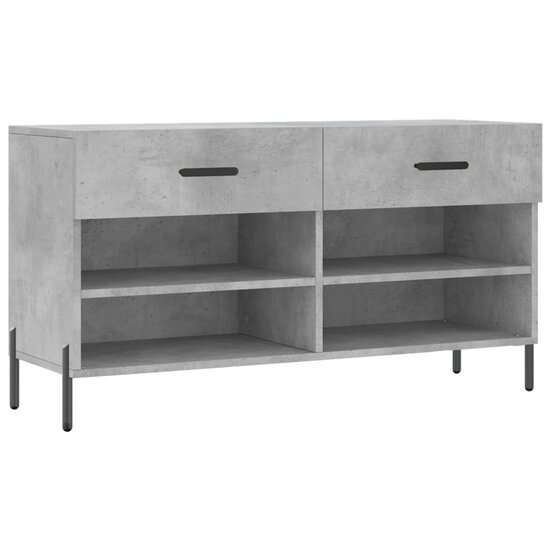 Schoenenbank 102x35x55 cm bewerkt hout betongrijs 2