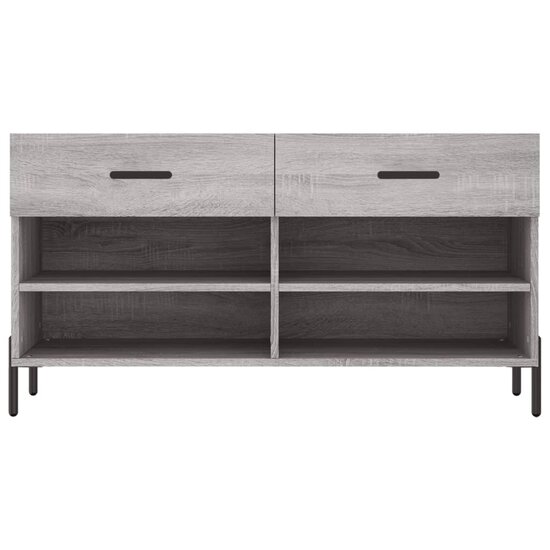 Schoenenbank 102x35x55 cm bewerkt hout grijs sonoma eikenkleur 6