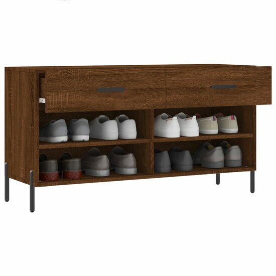 Schoenenbank 102x35x55 cm bewerkt hout sonoma eikenkleurig 4