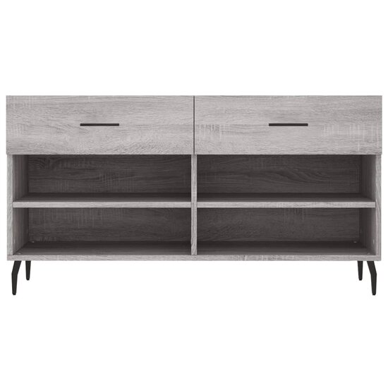 Schoenenbank 102x35x55 cm bewerkt hout grijs sonoma eikenkleur 6