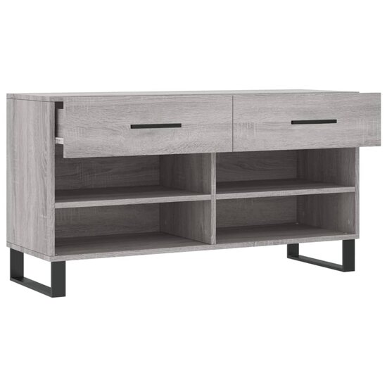 Schoenenbank 102x35x55 cm bewerkt hout grijs sonoma eikenkleur 5