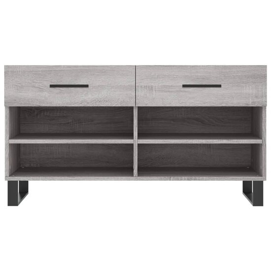 Schoenenbank 102x35x55 cm bewerkt hout grijs sonoma eikenkleur 6