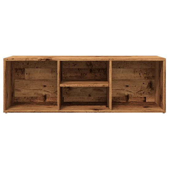 Schoenenopbergbank 105x35x35 cm bewerkt hout oud houtkleurig 4