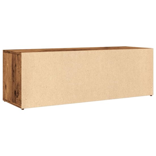 Schoenenopbergbank 105x35x35 cm bewerkt hout oud houtkleurig 6