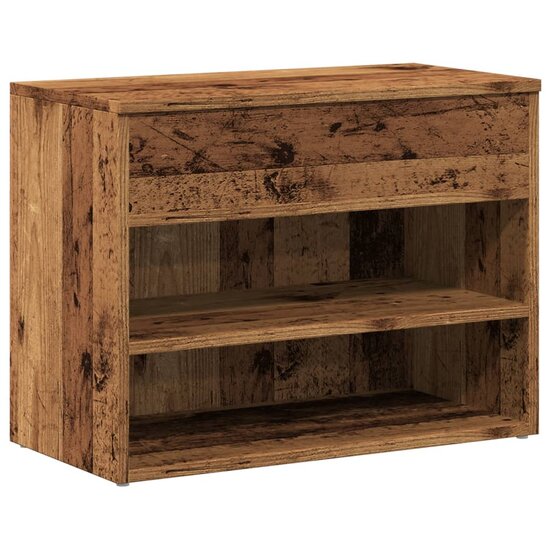 Schoenenbank 60x30x45 cm bewerkt hout oud houtkleurig 2