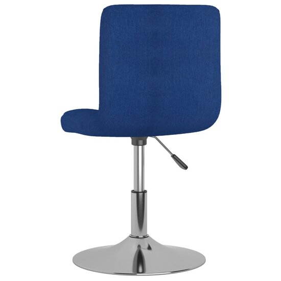 Eetkamerstoel draaibaar stof blauw 2