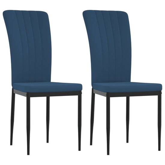 Eetkamerstoelen 2 st fluweel blauw 2