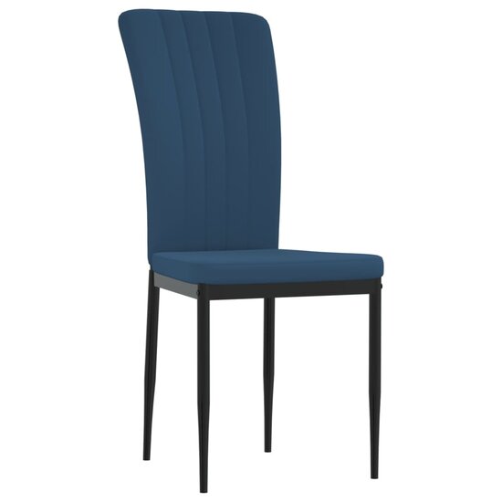 Eetkamerstoelen 2 st fluweel blauw 3