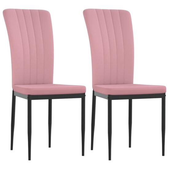 Eetkamerstoelen 2 st fluweel roze 2