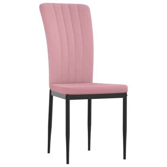 Eetkamerstoelen 2 st fluweel roze 3