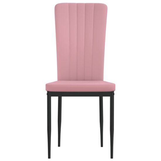 Eetkamerstoelen 2 st fluweel roze 4