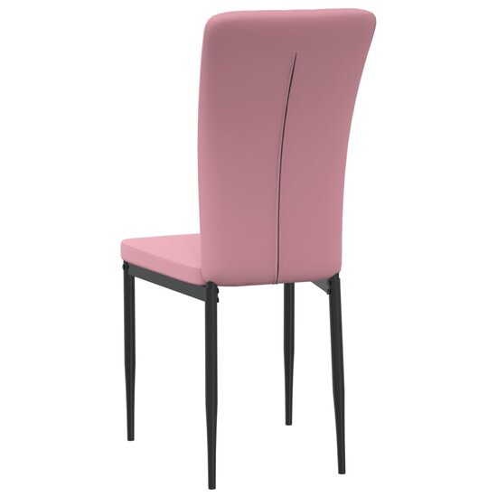 Eetkamerstoelen 2 st fluweel roze 6