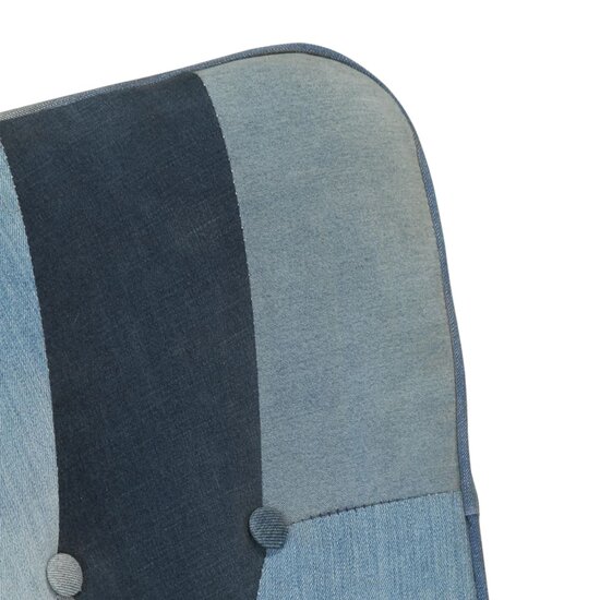 Schommelstoel patchwork canvas blauw denim 5