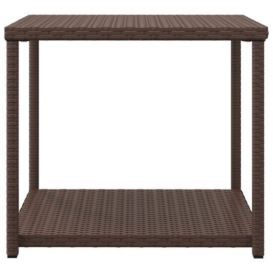 Bijzettafel 55x45x49 cm poly rattan bruin 3