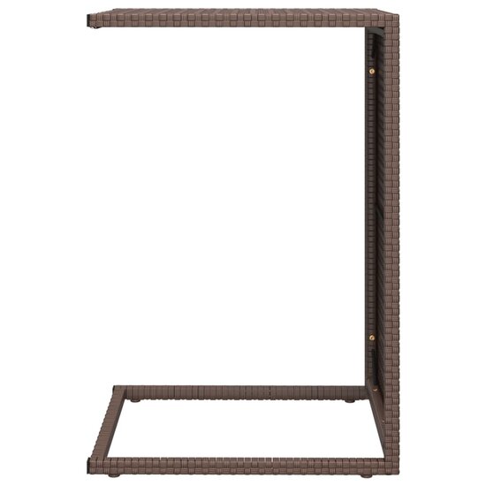 Bijzettafel C-vormig 40x35x60 cm poly rattan bruin 4