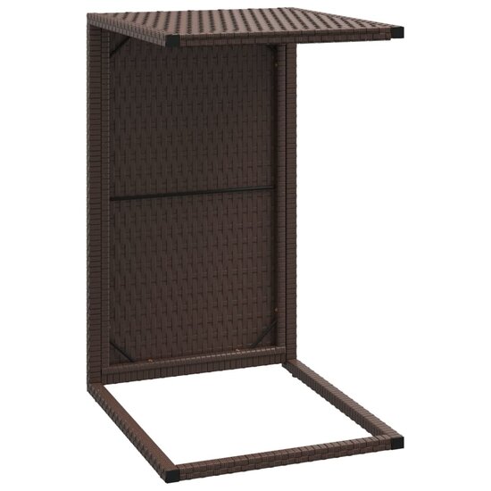 Bijzettafel C-vormig 40x35x60 cm poly rattan bruin 5