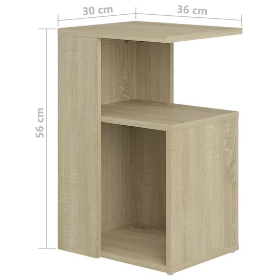 Bijzettafel 36x30x56 cm bewerkt hout sonoma eikenkleurig 6