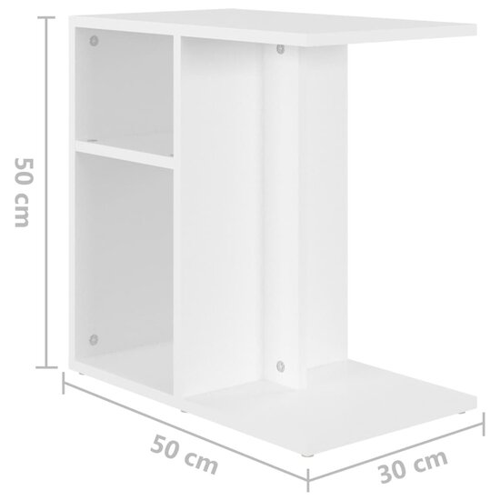 Bijzettafel 50x30x50 cm bewerkt hout wit 8