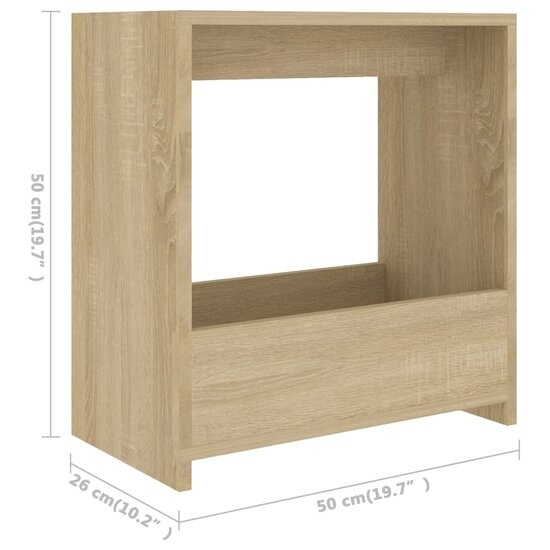 Bijzettafel 50x26x50 cm bewerkt hout sonoma eikenkleurig 6