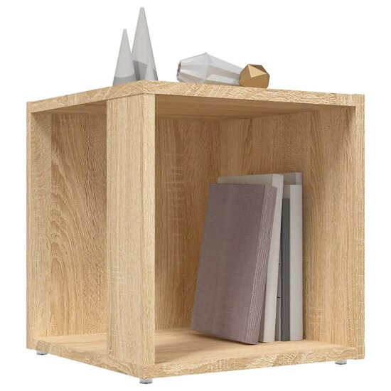 Bijzettafel 33x33x34,5 cm bewerkt hout sonoma eikenkleurig 3