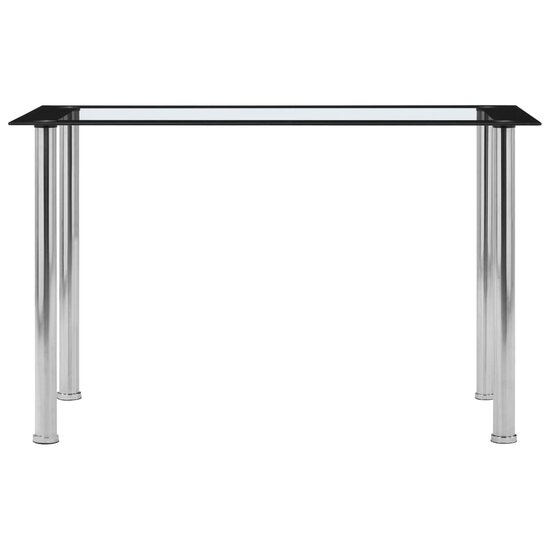 Eettafel 120x60x75 cm gehard glas zwart en transparant 2