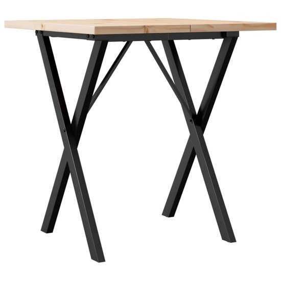 Eettafel X-frame 70x70x75,5 cm massief grenenhout en gietijzer 2